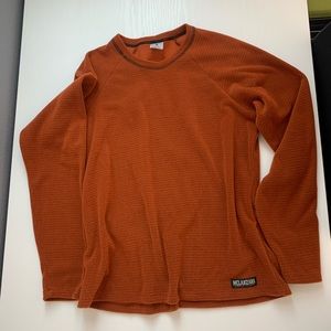 NEW Melanzana Micro Grid Crew Women’s L Rust
